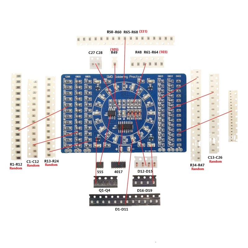 Gikfun Soldering Practice DIY Kit, SMD SMT Welding Practice Soldering Skill Training Board EK7026 - Image 3